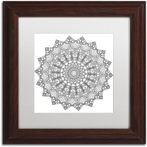 Trademark Fine Art "Stars Mandala" Canvas Art by Kathy G. Ahrens, White Matte, Wood Frame