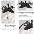 thumbnail image 3 of Angel Wings Rearview Mirror Pendant, Gypsum Lucky Hanging Ornament, Cute Car Interior Decoration, Universal Accessory for Women & Girls (Black), 3 of 5