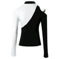 thumbnail image 6 of DYMADE Women Sexy Fashion Slim Fit Colorblock Revealing Long Sleeve Top, 6 of 6
