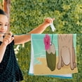 thumbnail image 2 of Hello Summer Bull Dog Kitchen Hand Towels 2 PCS, Beach Coconut French Dog Fingertip Bath Towels Ultra Soft and Highly Absorbent, Decorative Face Towels Dish Washcloths, 28.3"x14.4", 2 of 4