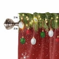 thumbnail image 5 of Merry Christmas Kitchen Curtains and Valances Set, Colored Ball Winter Snowflake Pine Branch Red Rod Pocket Window Valance Window Curtain Panels for Living Room Bedroom Laundry, 27.5x36in, 3 Pieces, 5 of 7