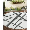 thumbnail image 2 of Unique Loom Outdoor Modern Collection Area Rug - Mikado (10' Round Black and White), 2 of 11