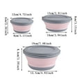 thumbnail image 2 of Dinnerware Set 3Pcs Folding Bowl Outdoor Camping Tableware Sets Lunch Box Portable Bowl With Lid,Pink Kitchen Tableware, 2 of 3