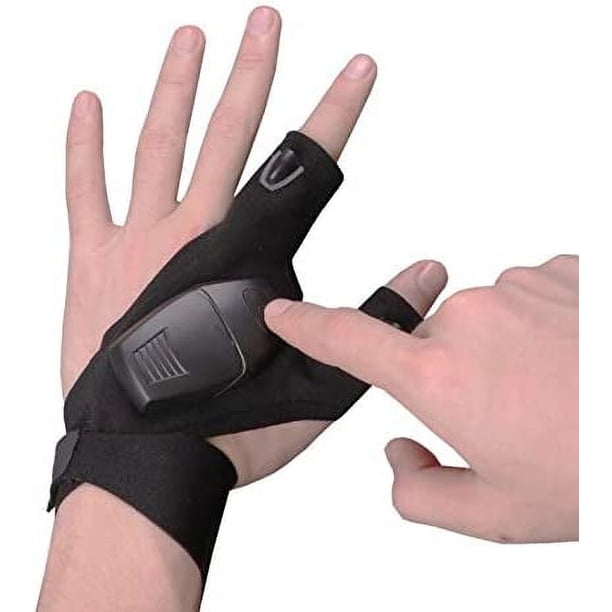 Linterna LED Luz Linterna Herramientas Pesca Ciclismo Plomería Senderismo Camping Correr Pasear perros Guantes Hombres Mujeres Adolescentes Talla única Compatible Recargable por USB