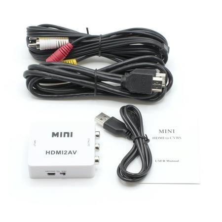 Convert Video Mov - HDMI to RCA (AV Composite) Converter (Digital to Analog Converter) - Converts HD HDMI Signals from Xbox/PS4/PS3/PC/Laptop/TV/STB/VHS/VCR/Camera/DVD/Blu-ray Player, PAL/NTSC to TV/VCR/DVD/Car - White