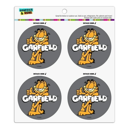 

Garfield with Logo Refrigerator Fridge Locker Vinyl Circle Magnet Set