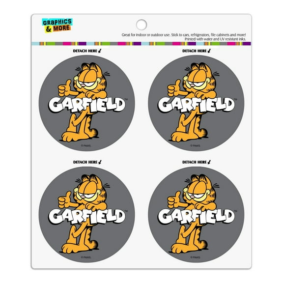 Garfield with Logo Refrigerator Fridge Locker Vinyl Circle Magnet Set