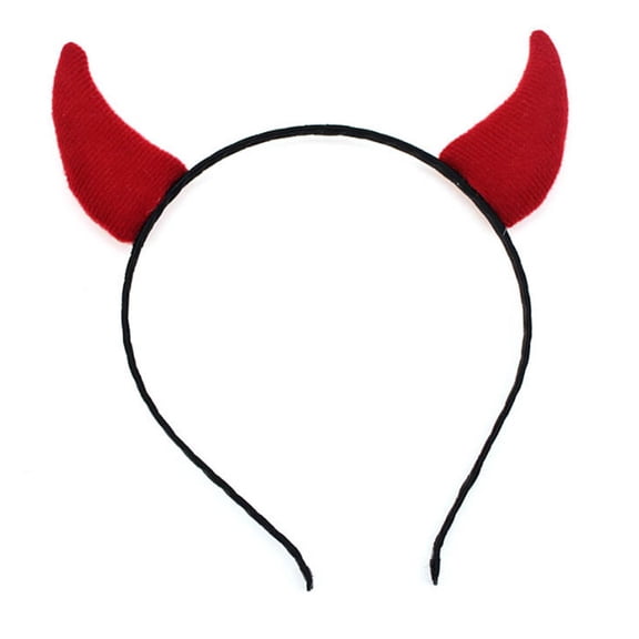 Aellinatey Adult Children Kids Demon Red Ox Horn Hair Hoop Cloth Wrapped Elastic Headband H
