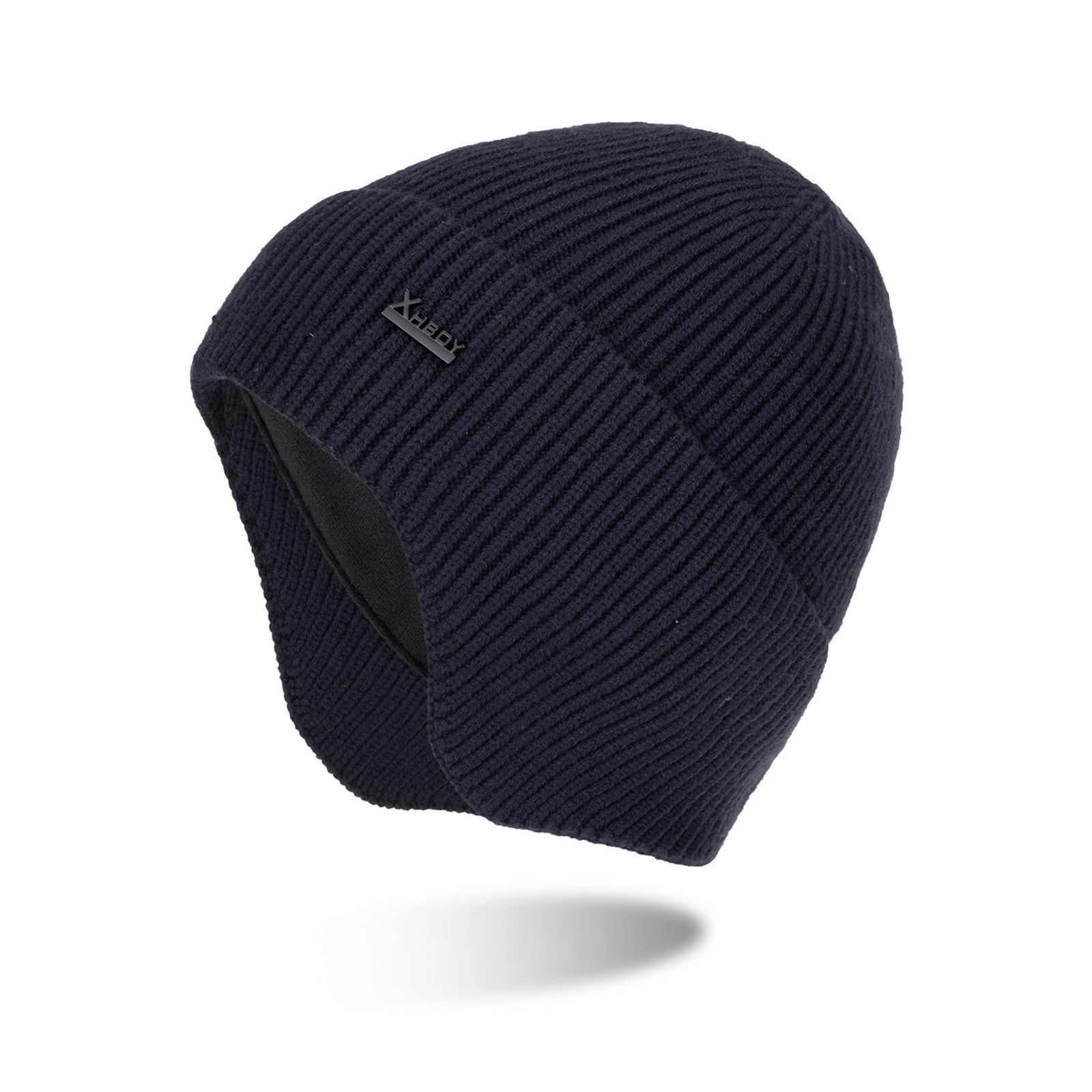 Hats Hedge Hat for Outdoors Unisex Warm Knit Cap with Earflaps Breathable Men Women Boys Girls Winter Headwear Head Protector Navy One Size