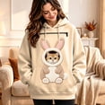 thumbnail image 2 of DHFJKG Women's Hoodie With Pet Pouch, Cute Rabbit Graphic Pet Holder Zipper Pocket Carries Pullover, 2 of 5
