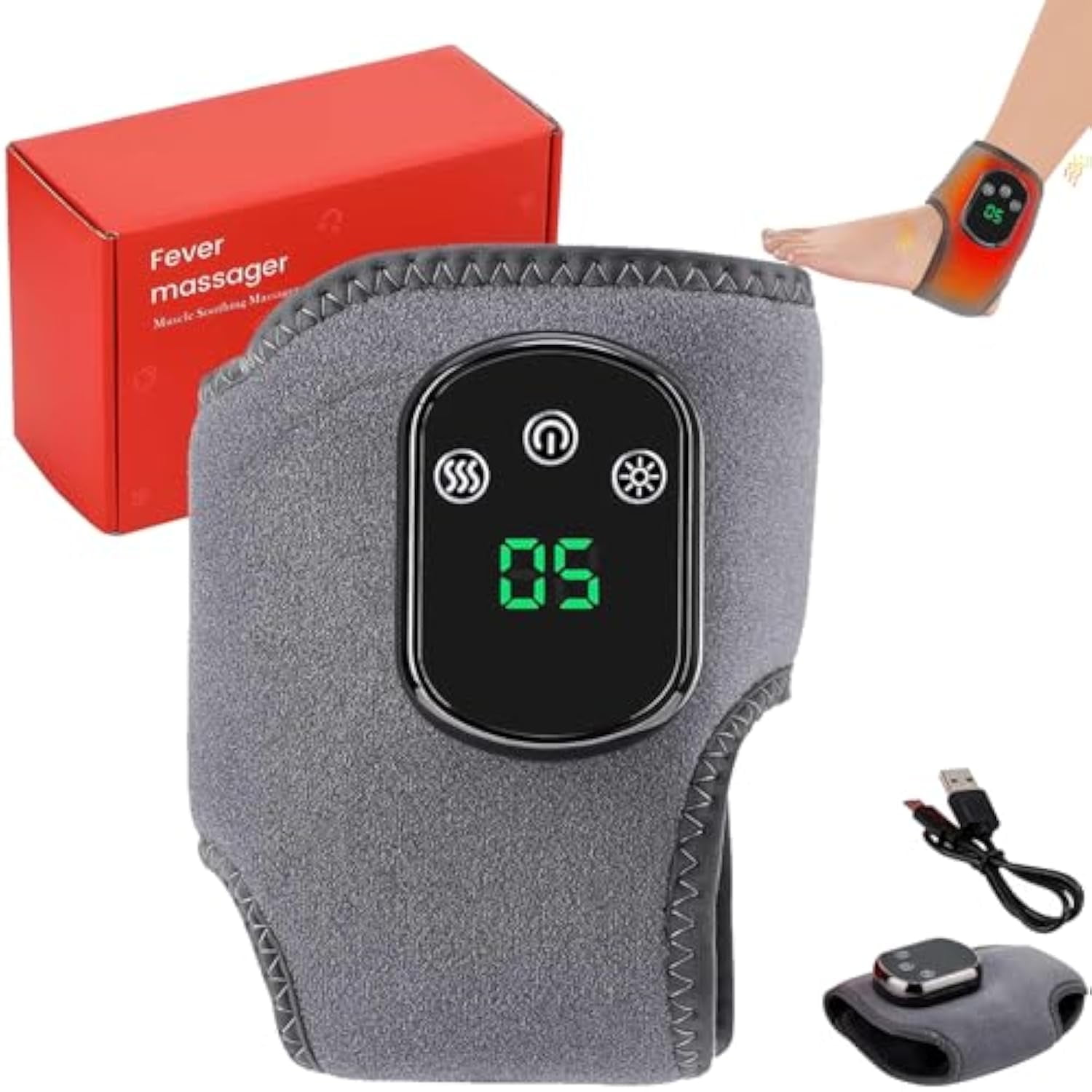 Footrevive Triple Method Massager - 3-in-1 Naxir Foot Revive Massager, Cordless Heated Ankle Wrap with 3 Vibration Mode,5 Heat Leavel for Feet & Ankles,Ideal for Men and Women (1PCS)
