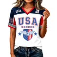 thumbnail image 3 of 2026 New USA Soccer Jersey Women, United States Jersey Soccer, Jersey USA V Neck Short Sleeve Football Shirt, USA Flag Soccer Jersey for Adult(Red, M), 3 of 6
