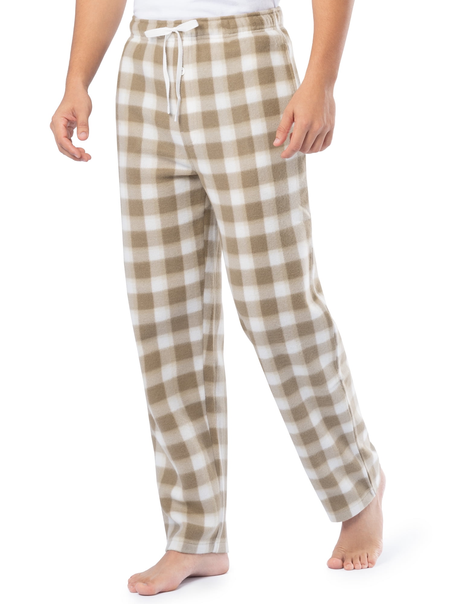 Fruit of the Loom Men's Crewneck Tee and Fleece Pajama Pants Set, 2-Piece, Sizes S-5XL