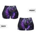 thumbnail image 5 of Haiem Purple Plant White Tiger No Front Seam Biker Shorts for Women Yoga Workout Gym Bike Shorts with Tummy Control Moisture-Wicking-Small, 5 of 9