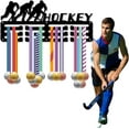 thumbnail image 7 of Hockey Medal Holder Display Medal Hangers Sports Awards Rack Iron Frame with Hooks Small Wall Mount Medal Hangers Organizer for Hanging Medals Badges Player Medalist 11.4 x 5.1Inch Black, 7 of 7