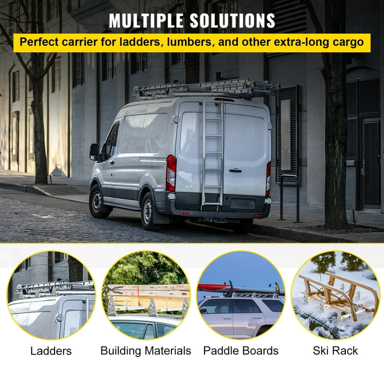 VEVOR Roof Ladder Rack Van Ladder Rack with Ladder Stoppers 52