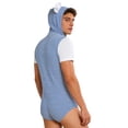 thumbnail image 2 of iixpin Men Nightwear Cosplay Party Sleep Wear Casual Wear Casual Look Wedding Outfit Pajamas Loungewear Blue XXL, 2 of 7