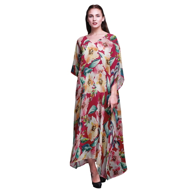 Bimba Longue Robe Caftan Maxi Plage Maillot de Bain par-Dessus Kaftan pour Femmes