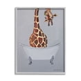 thumbnail image 3 of Stupell Industries Funny Giraffe Neck Bathtub Bathroom Theme Painting , 24 x 30, Design by Coco de Paris, 3 of 5