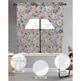 thumbnail image 2 of Vintage Spring Floral Swag Curtains for Living Room/Bedroom Windows, Farmhouse Flowers Blue Vintage Kitchen Curtains and Valances Set 36 Inch Length, Light Filtering Swags Valance Curtain Panels, 2 of 5