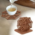 thumbnail image 3 of Unbranded Spider Web Wooden Coasters, Horror Spider Web Coasters Spooky Gifts for Gothic Decor Home Halloween Decorations, 3 of 5