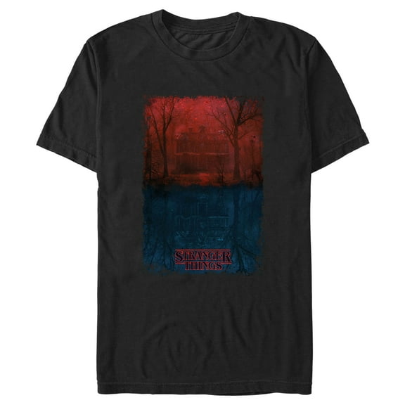 Netflix Men's Stranger Things Creel Household in The Upside Down Graphic T-Shirt
