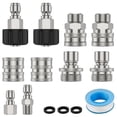 thumbnail image 4 of HLONK 10Pcs Pressure Washer Adapter Set Stainless Steel Pressure Washer Quick Connect Fitting M22-14 to 3/8inch Quick Disconne, 4 of 10