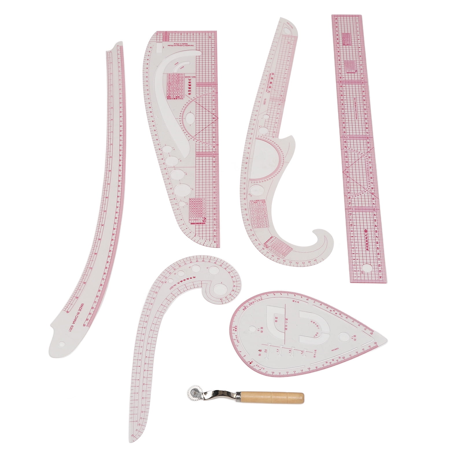 2X Regle Courbee Francaise En Plastique 11.8 Pouce De Long En Forme De