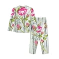 thumbnail image 2 of Bingfone Womens Pajama Sets Vintage Wood Background With Floral Print,Long Sleeve Loungewear Pajamas Set-Small, 2 of 9