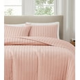 thumbnail image 3 of Brooklyn Loom Classic Solid 100% Cotton 200 Thread Count Percale Blush 3-Piece Full/Queen Quilt Set, Solid Casual themed, Adult Bedding, OEKO-TEX Certified, 3 of 10