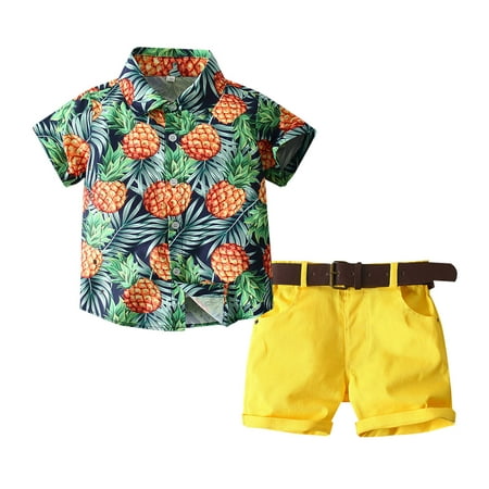 

Follure 2021 Baby Summer Clothing Toddler Kids Baby Boy Pineapple Clothes Sets Short Sleeve Shirt Tops Shorts Pants Formal Outfits Toddler Suspenders And Bow Tie Set 6 Month Boy Sweatshirt