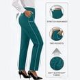 thumbnail image 2 of Admvng Pants for Women Casual Summer Loose Solid Work Elastic Waist Business Wide Leg Pant With Pocket Size S-2XL, 2 of 9