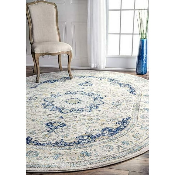 nuLOOM Paisley Verona Vintage Persian Area Rug, 6' 7" x 9' Oval, Blue