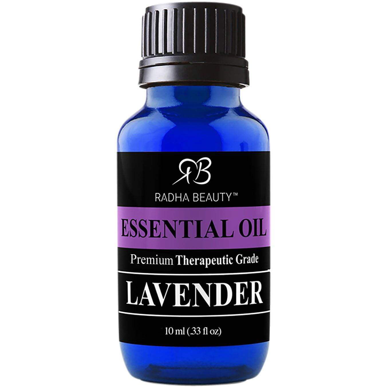 Radha Beauty Lavender Essential Oil 10mL - Natural & Therapeutic Grade, Steam Distilled for Aromatherapy, Relaxation, Sleep, Laundry, Meditation, Massage