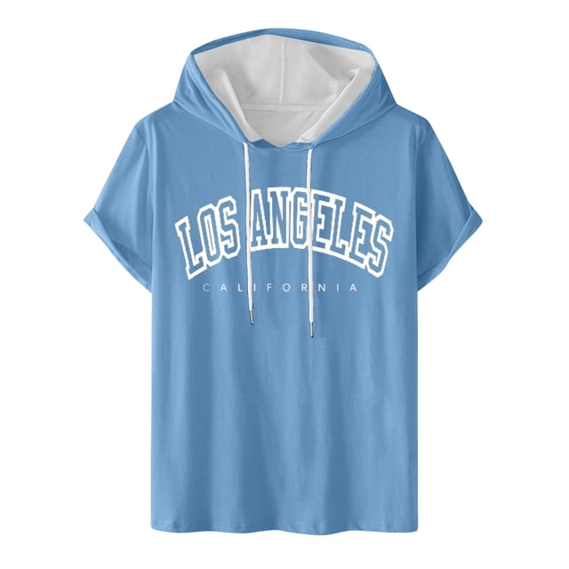 Birdeem Blouse à Capuche pour Hommes Col Rond Impression Numérique Chandail Entraînement Physique Sports Manches Courtes T-Shirt Blouse