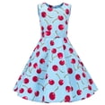 thumbnail image 4 of Girls Cherry Dresses Sleeveless Crewneck Cherry Print Fitted Summer Casual Girls Fun Dress Size 4-5Y, 4 of 4