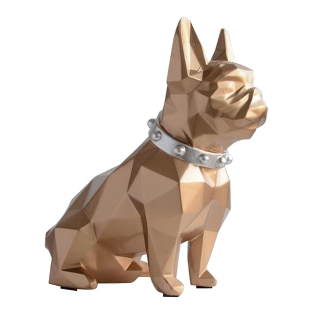 Hucha con forma de bulldog, escultura artística, caja de dinero, soporte de escritorio, estatua, regalo. dorado
