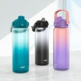 thumbnail image 3 of Zak Designs Soft Paint 32oz Durable Plastic Liberty Straw Water Bottle (Ombre Black), 3 of 12