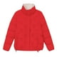 thumbnail image 4 of Parkas de manga larga para mujer, abrigo cálido con bolsillo, chaqueta larga con cuello vuelto, abrigo de invierno de plumón para mujer, 4 of 5
