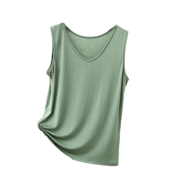 WRKEKC Racerback Tank Tops for Women Modal Solid Color V-Neck Sleeveless Layering Summer Tank Casual Slim Fit Top