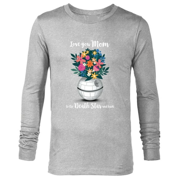 Star Wars Death Star Bouquet Love You Mom Mother's Day - Long Sleeve T-Shirt for Men - Customized-Athletic Heather