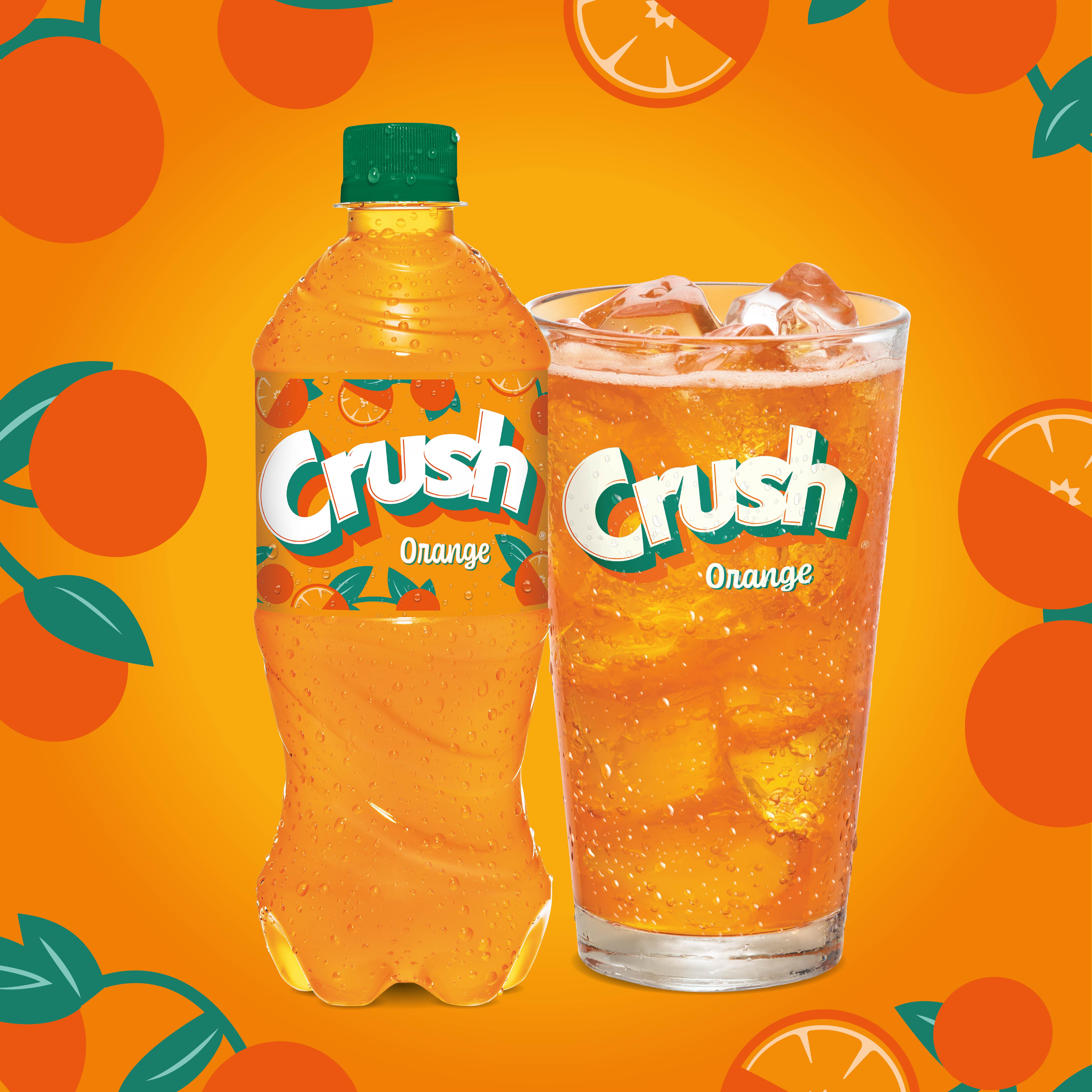 (4 pack) Crush Caffeine Free Orange Soda Pop, 20 fl oz, Bottle