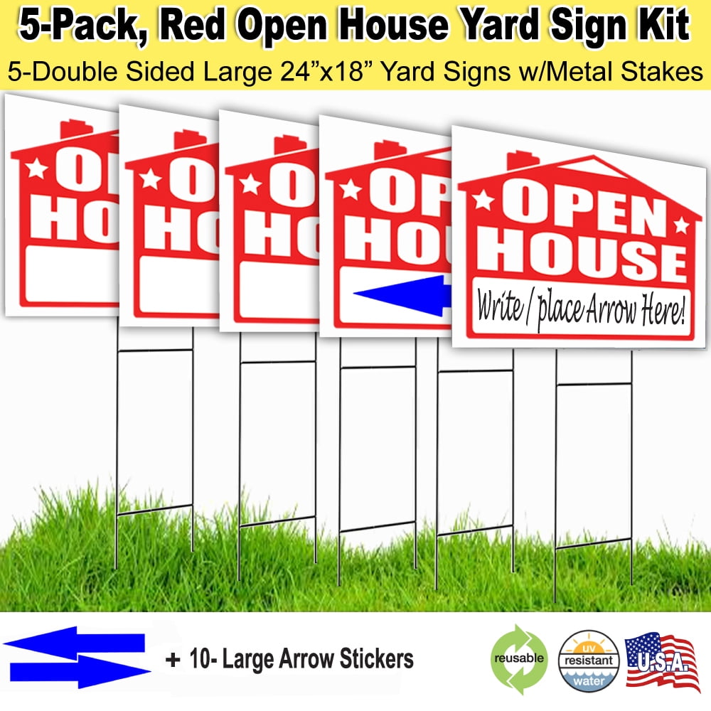 Classic Brown Double-Sided Weather-Resistant Yard Sign 5-Pack Yard Sale CGSignLab 27x18 