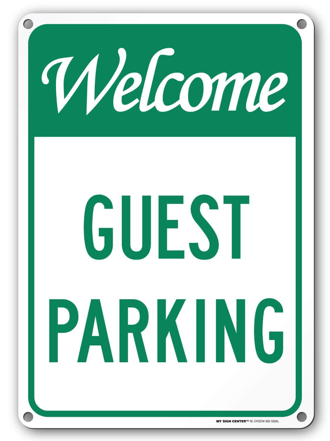 Welcome Visitor Parking w/Double Arrow 8x12 Aluminum Sign Made in USA UV Protctd 
