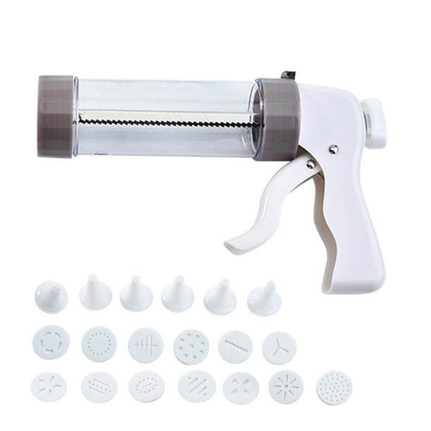 Máquina para hacer galletas con pistola de acero inoxidable para hornear, con 13 discos y 6 boquillas para decorar glaseado.