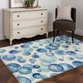thumbnail image 3 of Blue Bubble Area Rugs 2.7'x5', Washable Small Throw Rugs for Kitchen Bedroom, Watercolor Ocean Bubble Summer Beige Indoor Outdoor Rug Non-Slip Low Pile Carpet Runner Reversible Floor Mats, 3 of 8