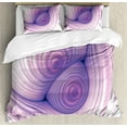 thumbnail image 1 of Art Abstract Duvet Cover Set Queen Size, Illustration of Digital Artwork Creative Circular Fractal, Decorative 3 Piece Bedding Set with 2 Pillow Shams, Blue Violet Fuchsia and Pink, by Ambesonne, 1 of 3