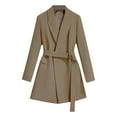 thumbnail image 5 of Baberdicy Lady Trench Coat Women's Tailored Collar Solid Color Relaxed and Casual Long Sleeved Mid Length Version Coat Trenchcoat Women's Khaki, 5 of 5