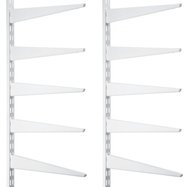 Colingmill 2 Pcs Twin Rail Upright Wall Shelving System 47.5 Inch with 10 Pcs 14.5 Inch Shelf Bracket Heavy Duty Adjustable Stora