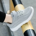 thumbnail image 6 of Tfken Big Girls Walking Badminton Shoes Size 11-11.5 Years Mesh Platform Breathable Fall Light Gray Sneakers For Kids, 6 of 7